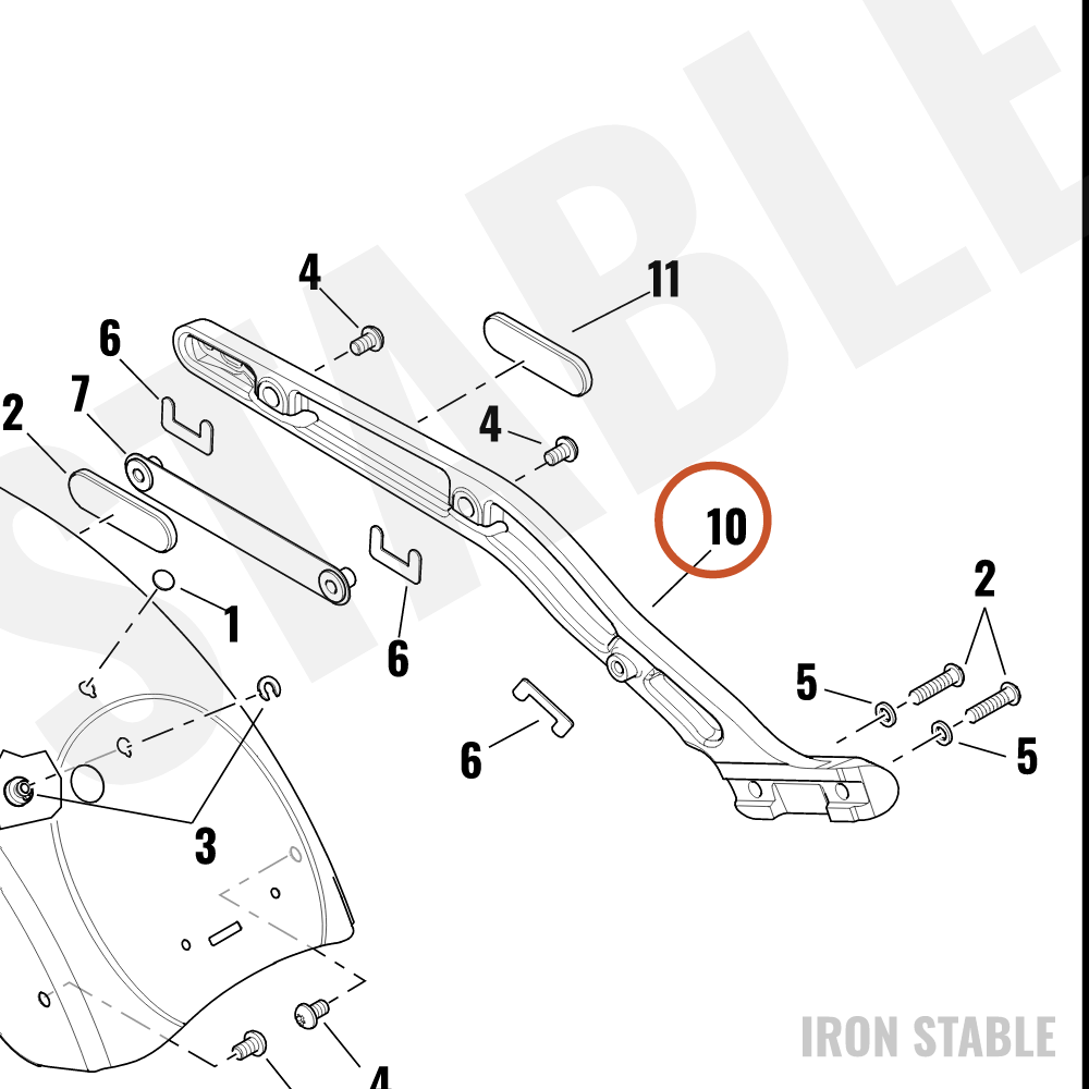 Harley-Davidson Support, Rr Fnd, Lh, Wrkle, Blk