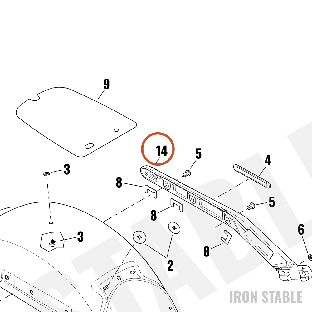Harley-Davidson Support, Rr Fnd, Chrome, Lh