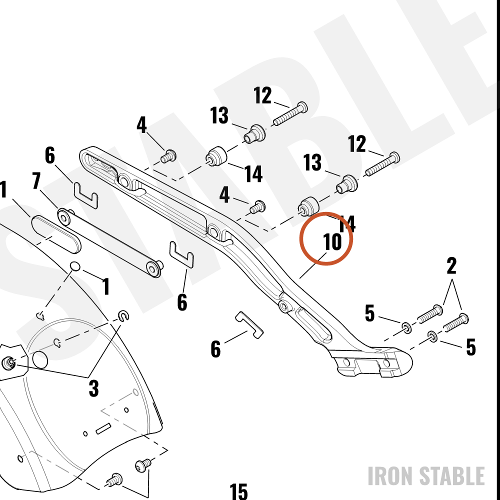 Harley-Davidson Support, Rr Fnd, Lh, Wrkle, Blk