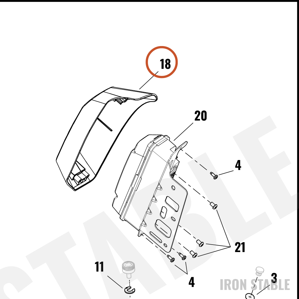 Harley-Davidson Fender, Rr, Trim, Light Hsg, Lh, Sl