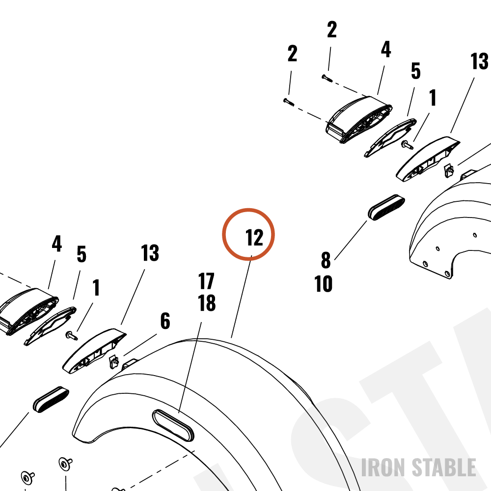 Harley-Davidson Fender, Rr, Rh, Pnstrp