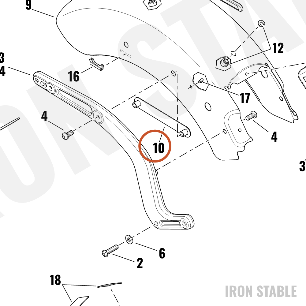 Harley-Davidson Bracket, Fndr Mnt