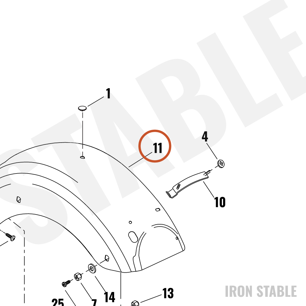 Harley-Davidson Fender, Rr, Sub-Assembly, Primed