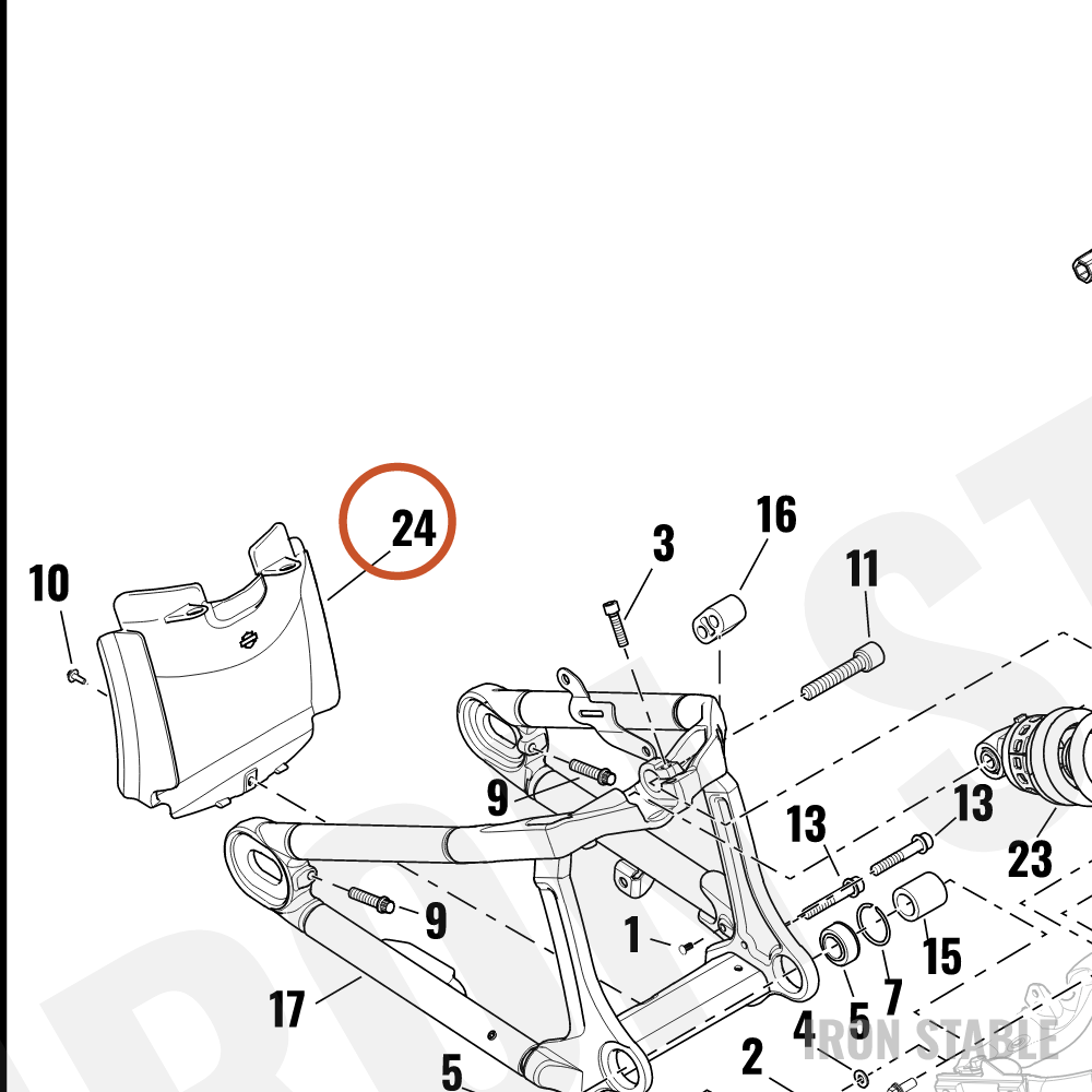 Harley-Davidson Mud Flap, Tire, 240 Tire