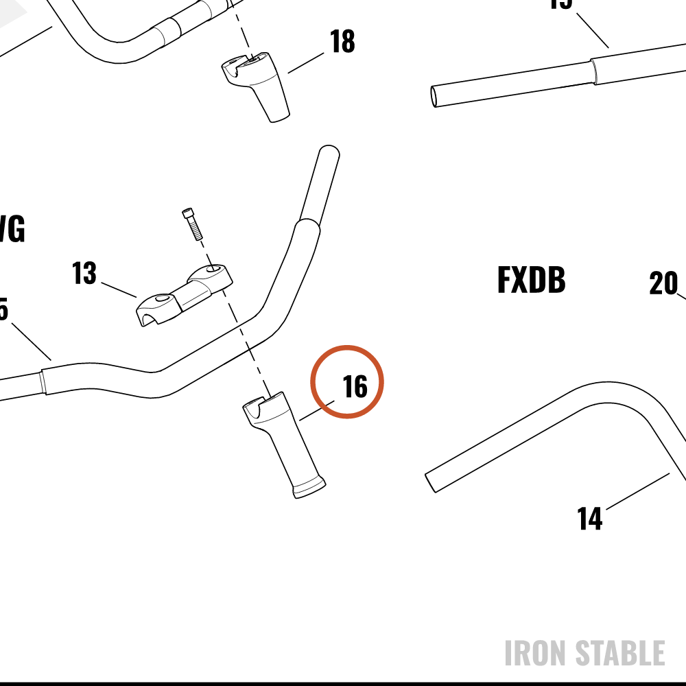 Harley-Davidson Clamp, Lower H-Bar, X