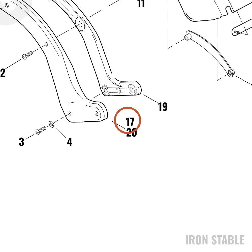 Harley-Davidson Support Assembly, Rh-Fndr/Blk Gloss