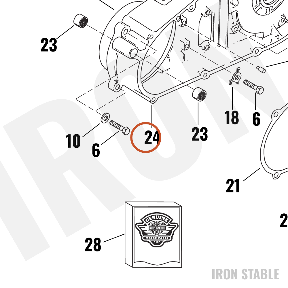 Harley-Davidson Primary Hsg Assembly, Black