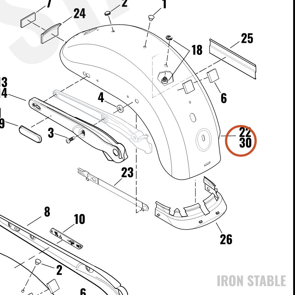 Harley-Davidson Fender, Rr, Primed, Hdi