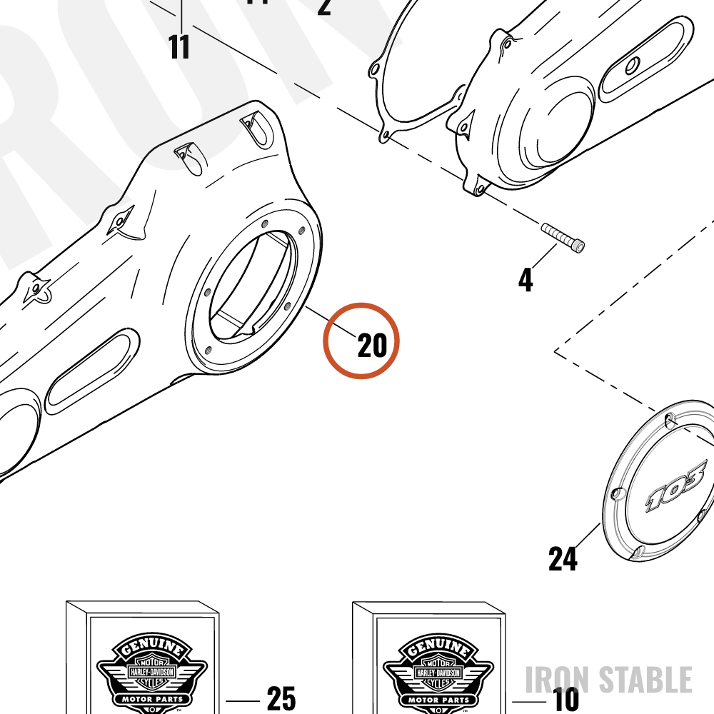 Harley-Davidson Primary Cover, Blk Wrnkl