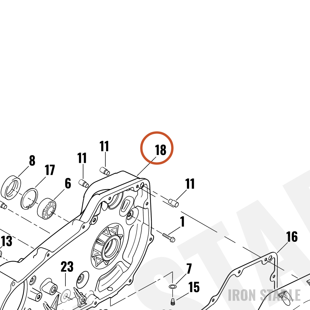 Harley-Davidson Primary Housing, Inner, Blk