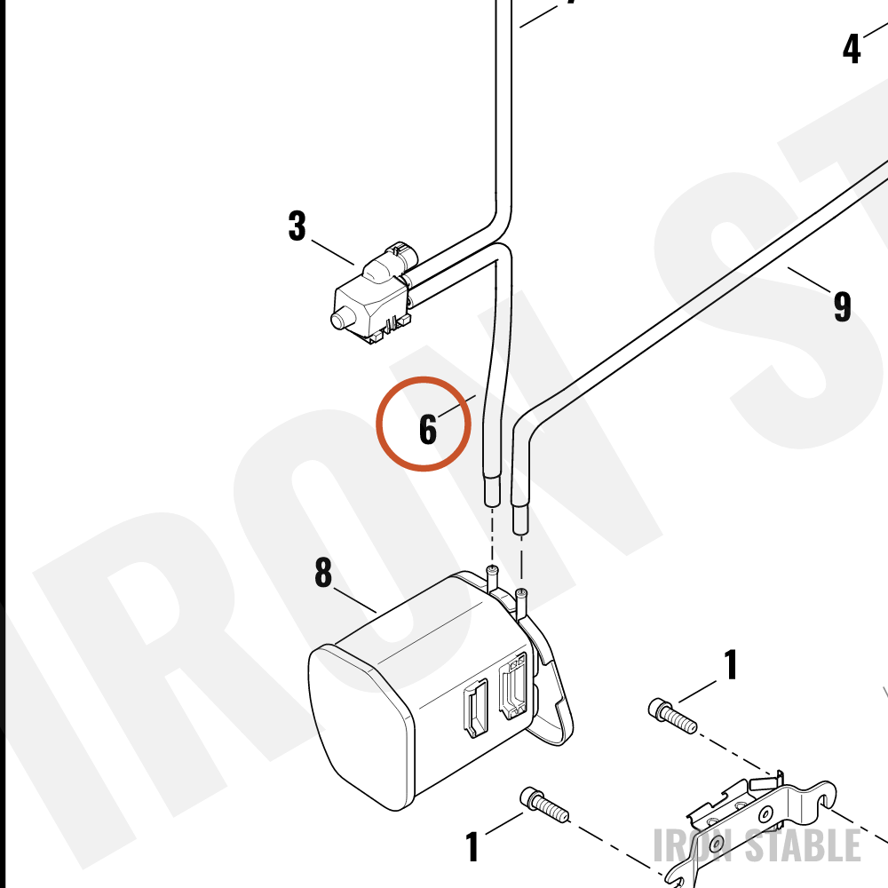 Harley-Davidson Hose, Carbon Cstr, To Solenoid