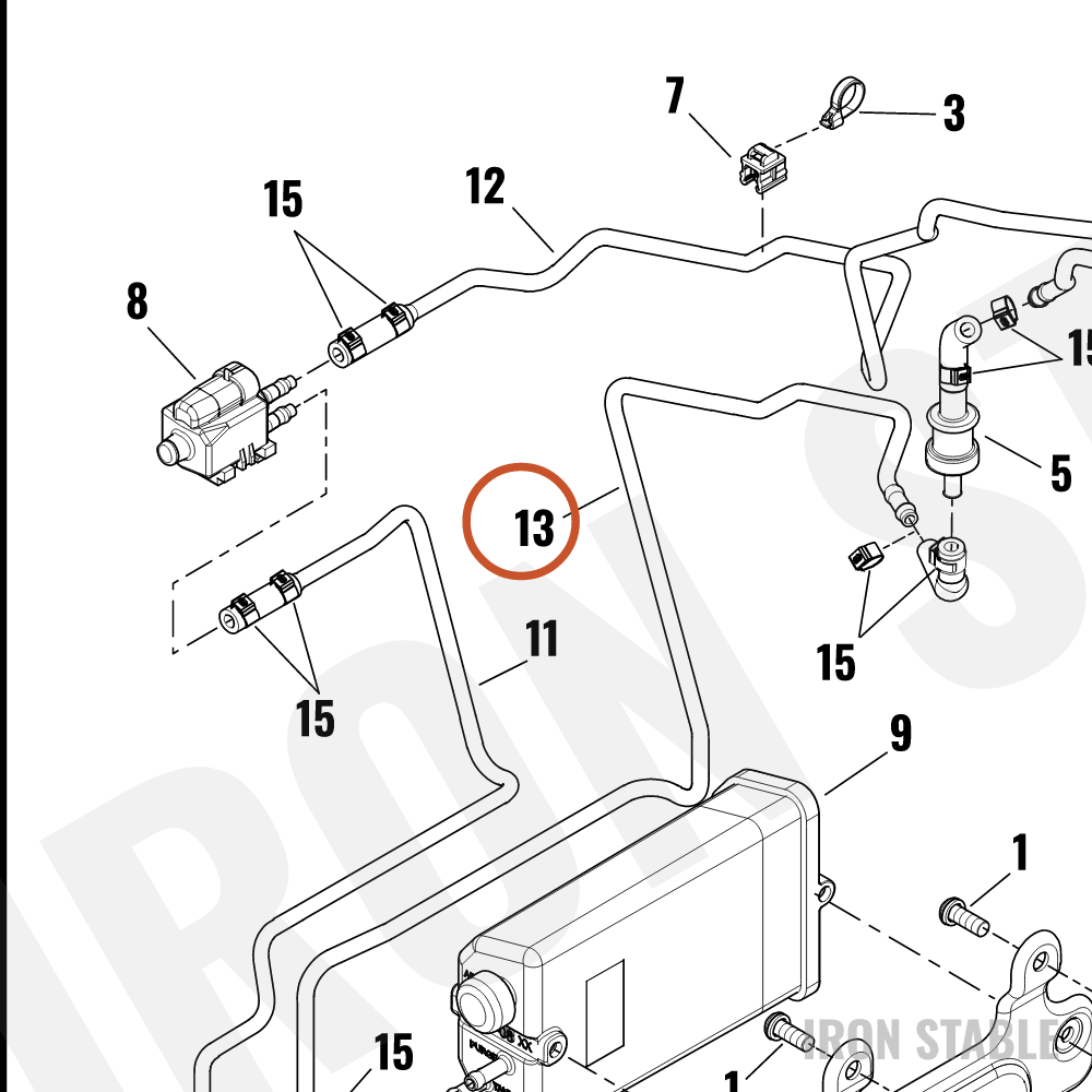Harley-Davidson Hose, Carbon Cstr, Rov To Cstr