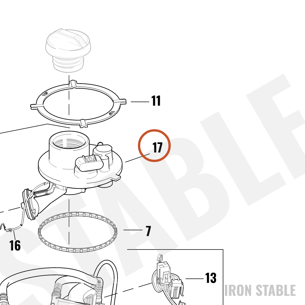 Harley-Davidson Fuel Misc Component, Top Plate Cent