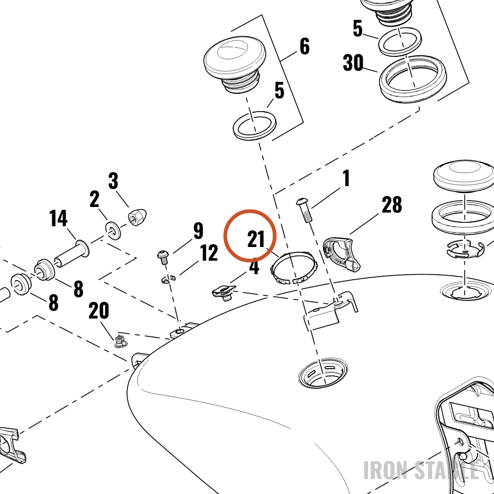 Harley-Davidson Fuel Misc Component, Plug Ring