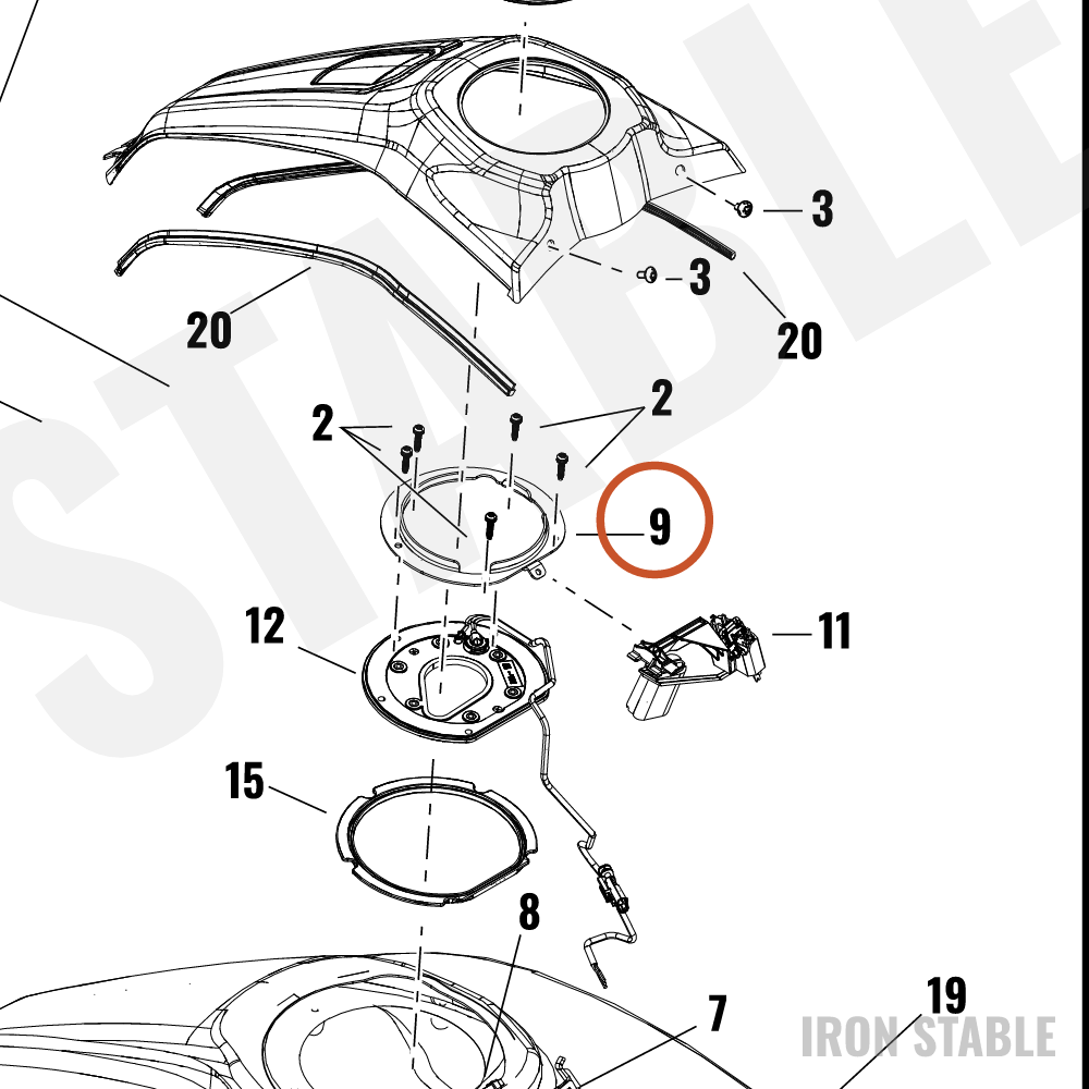 Harley-Davidson Bracket, Fuel/Intk Mounting, Sensor, Clam