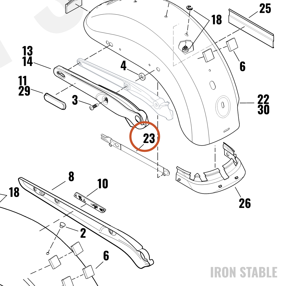 Harley-Davidson Mounting Bracket, Rr Fndr