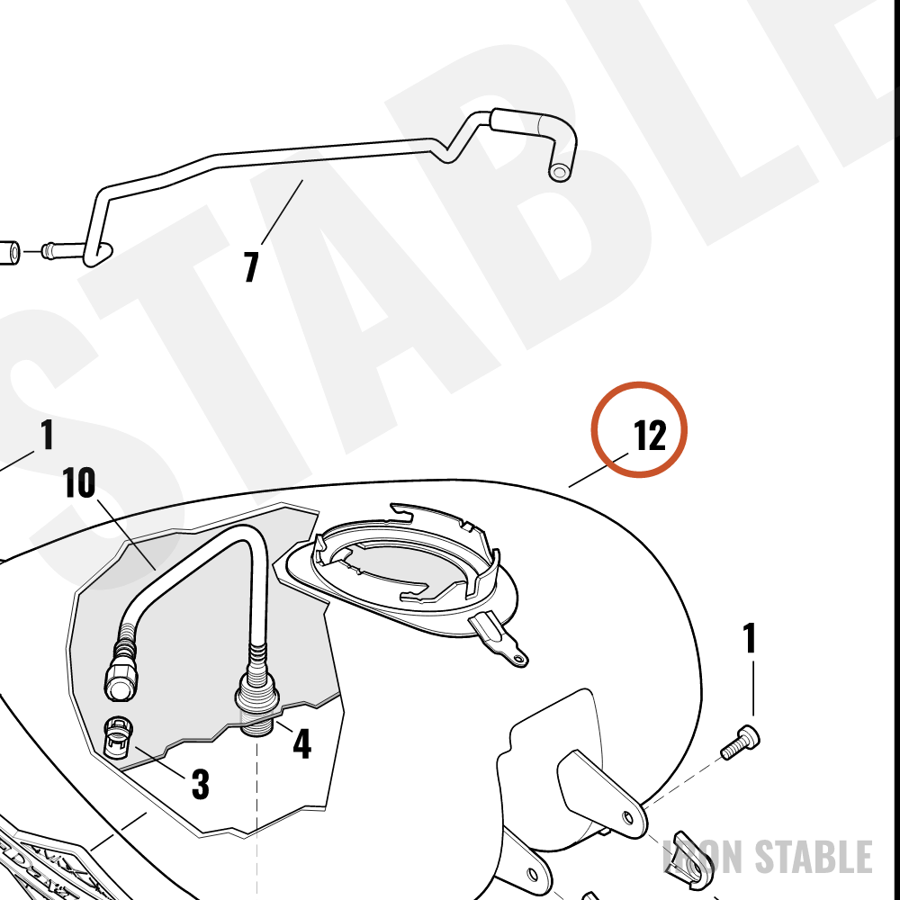 Harley-Davidson F'tank Assembly, W/Medallions