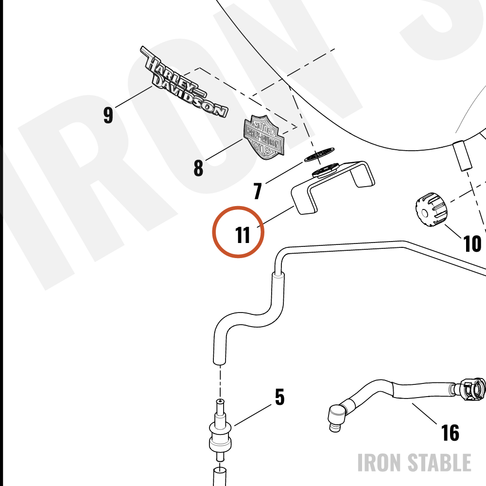 Harley-Davidson Tank, Fuel, Rear Isolator