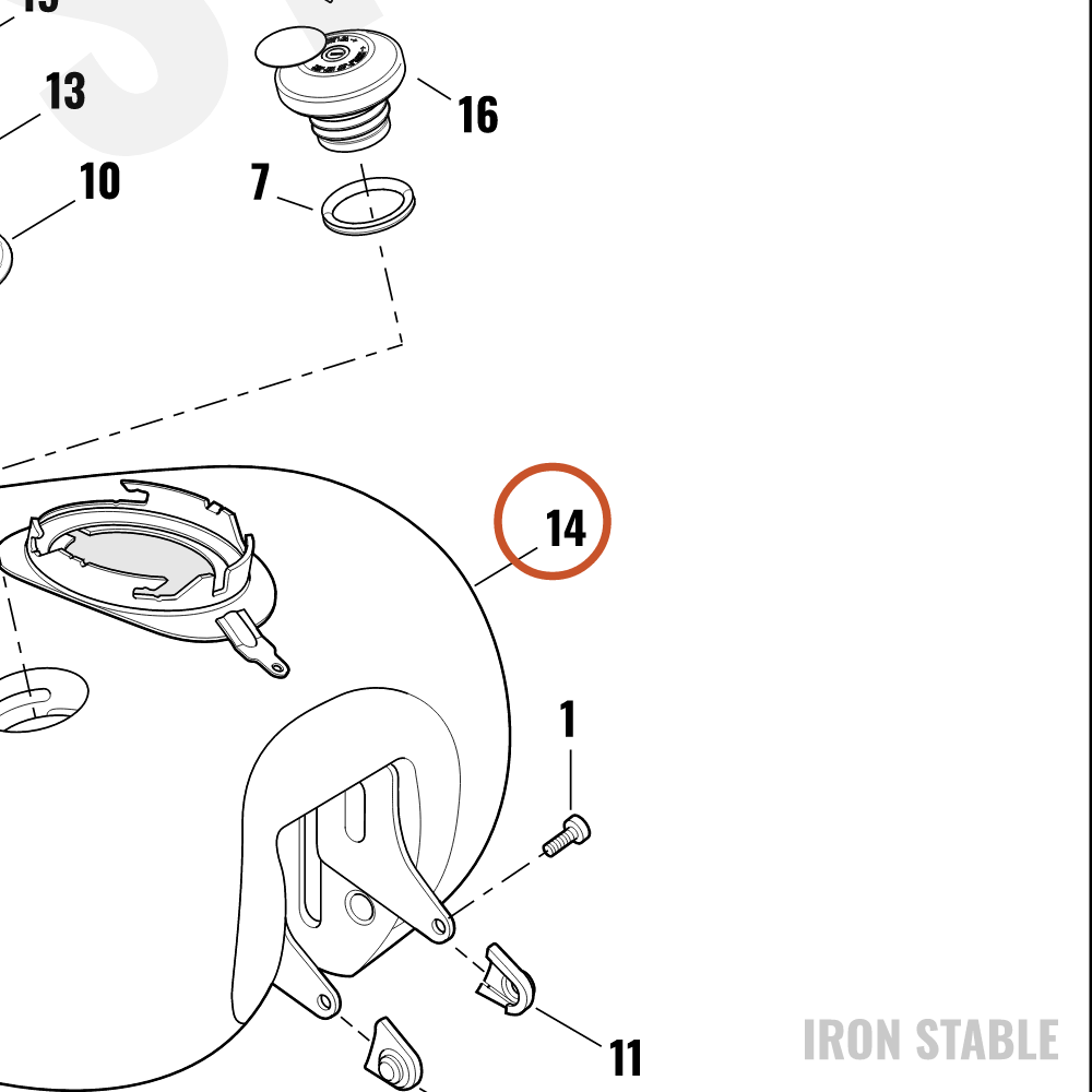 Harley-Davidson Tank, Fuel, Assembly, Solid
