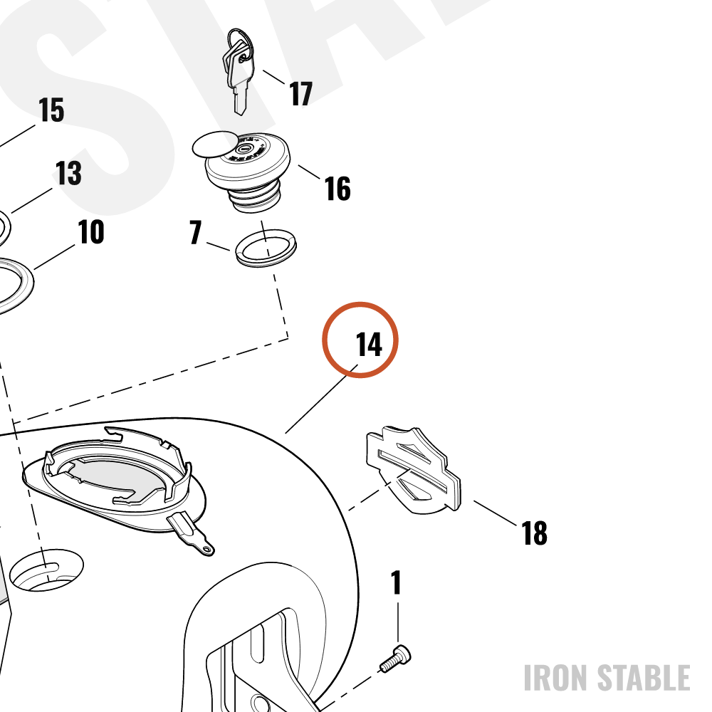Harley-Davidson Tank, Fuel, Assembly, Sld