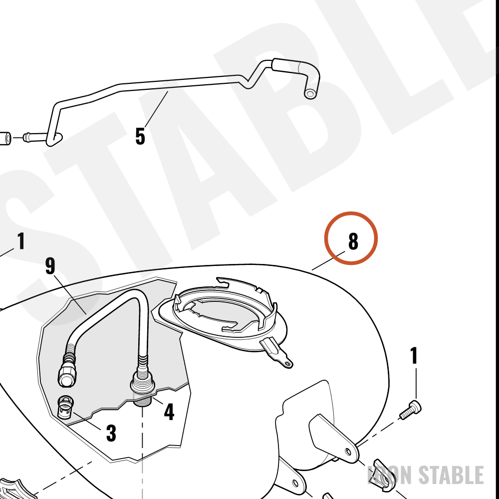 Harley-Davidson Tank, Fuel, Assembly, Solid, Center Fi