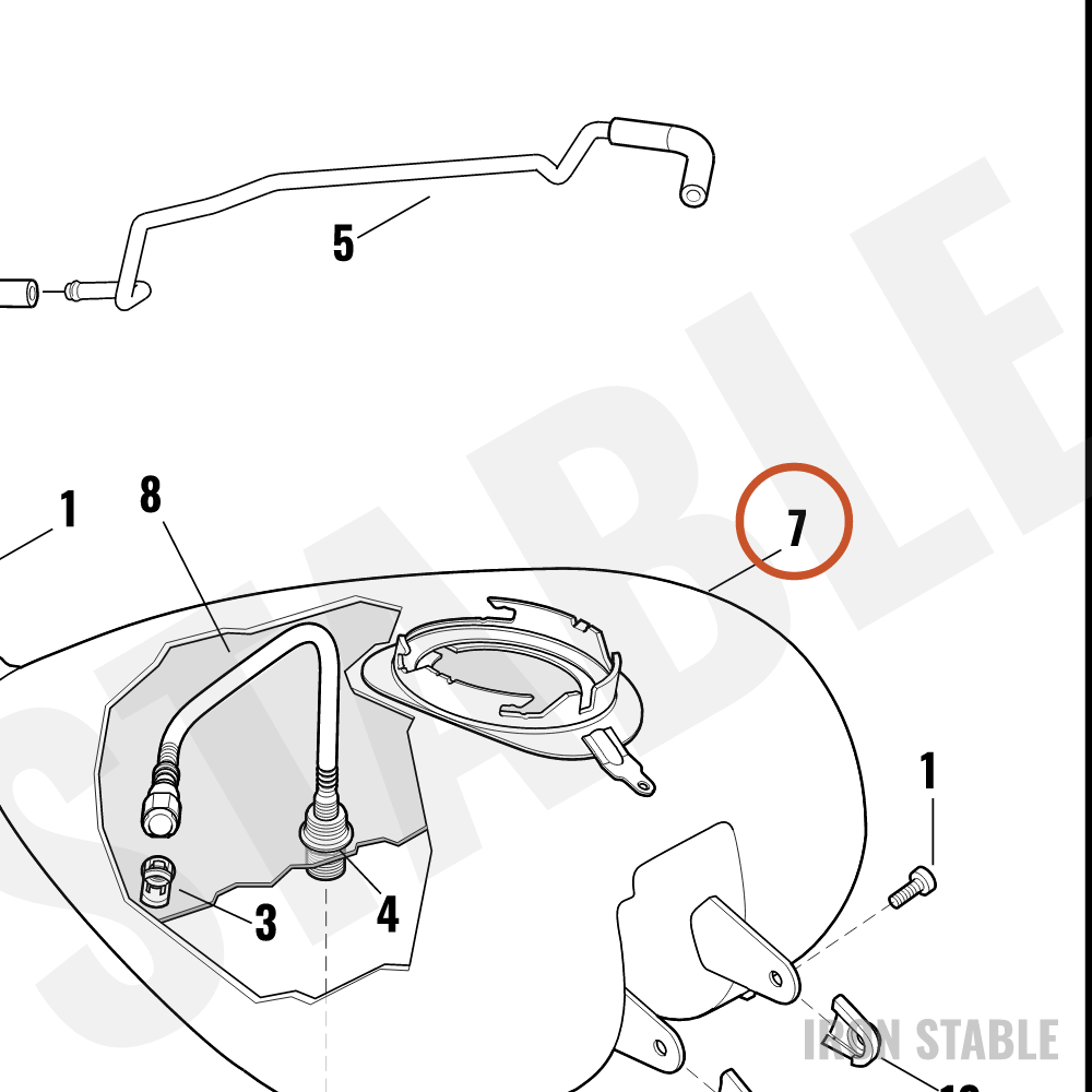 Harley-Davidson Tank, Fuel, Assembly, Center Fill, Sol