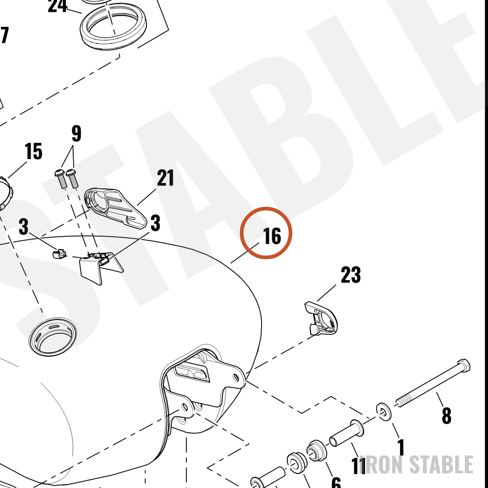 Harley-Davidson Tank, Fuel, Side-Fill, Prime