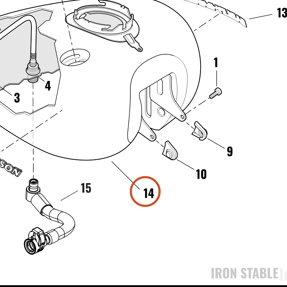 Harley-Davidson Tank, Fuel, Side Fill, Primed