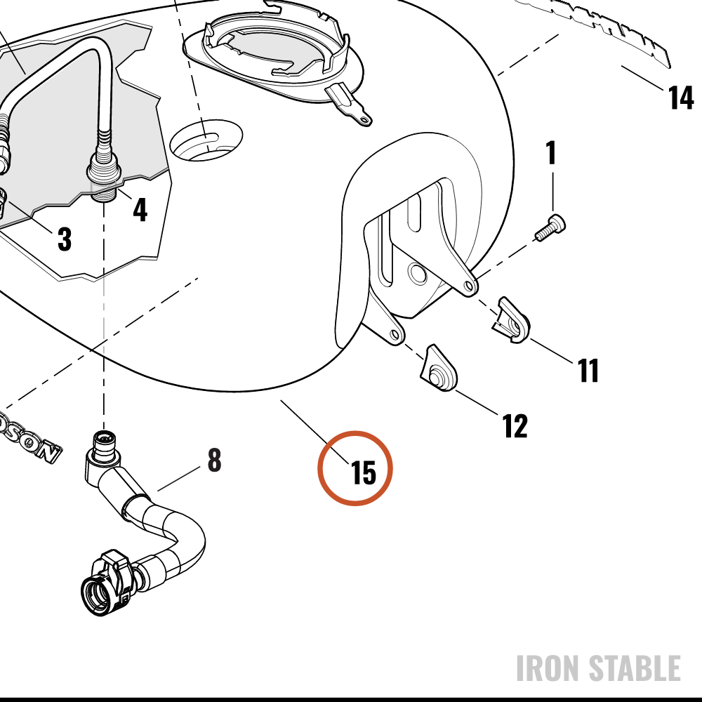 Harley-Davidson Tank, Fuel, Assembly, Solid, Side Fill