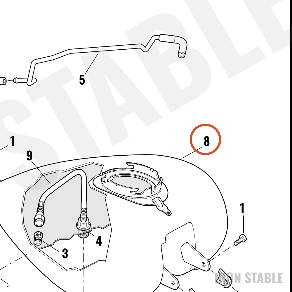 Harley-Davidson Tank, Fuel, Assembly, Solid, Center Fi