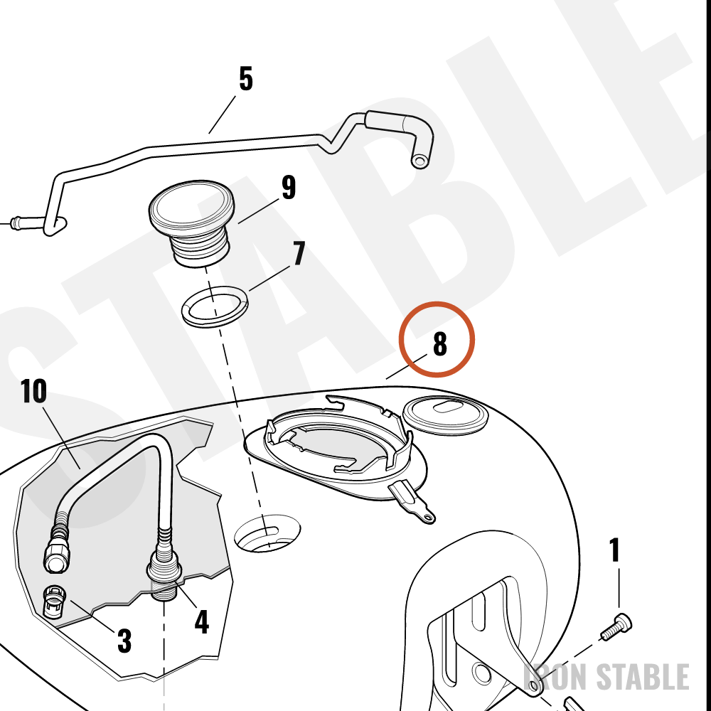 Harley-Davidson Tank, Fuel, Assembly, Pnstrp, W/Medall
