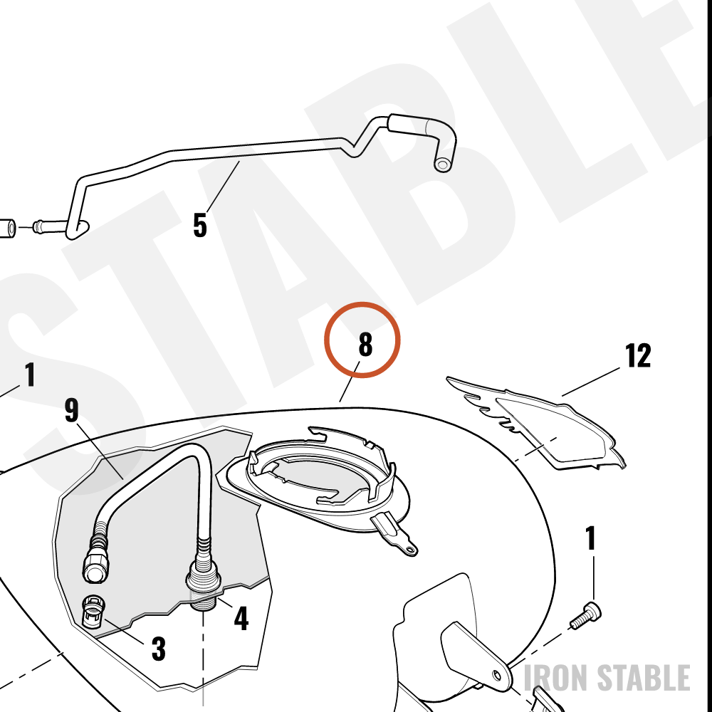 Harley-Davidson Tank, Fuel, Assembly, Solid, Center Fi