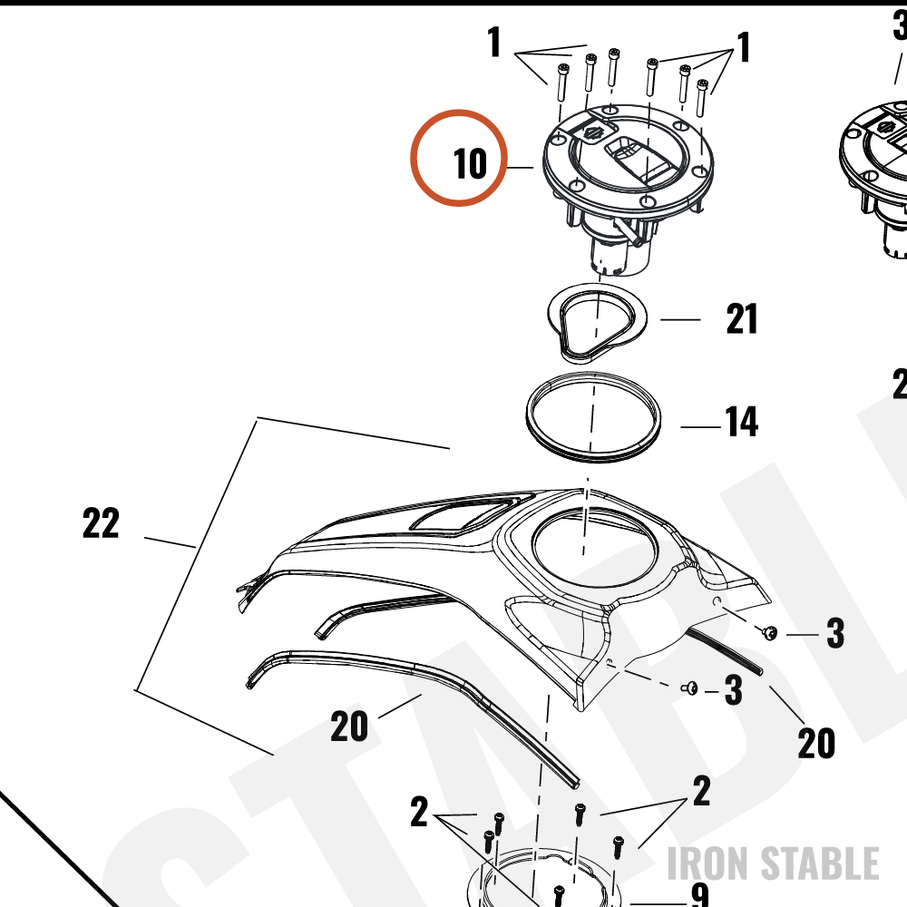 Harley-Davidson Tank, Fuel, Hinged Filler Assembly W