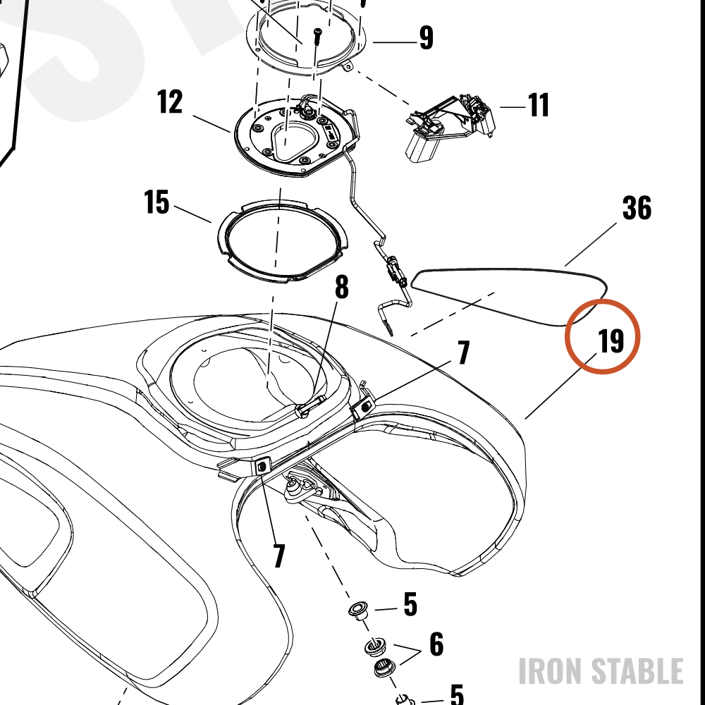Harley-Davidson Tank, Fuel, Solid W/Graphic
