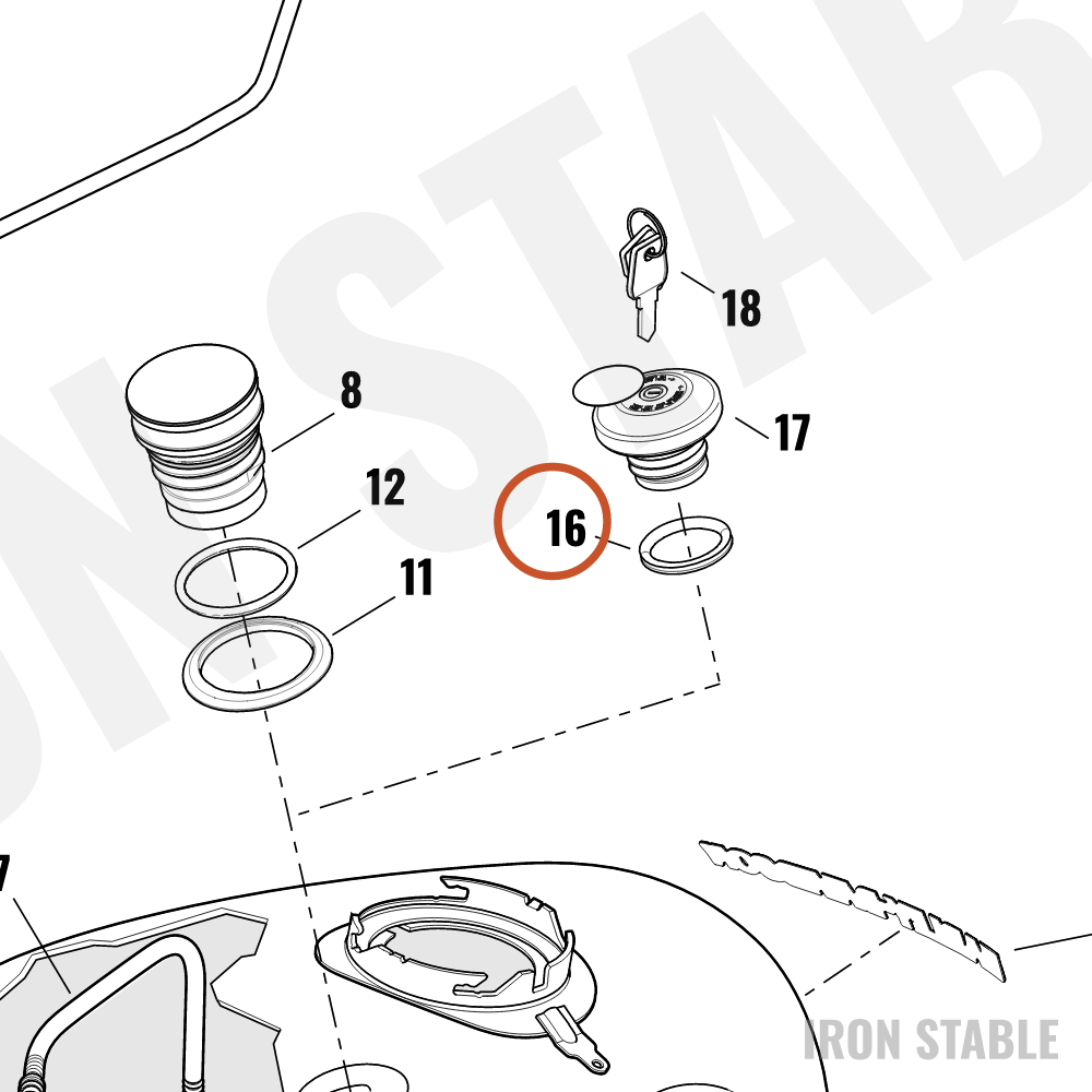 Harley-Davidson Cap, Fuel, Bumper