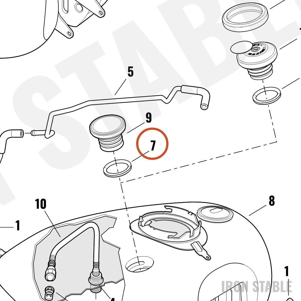 Harley-Davidson Cap, Fuel, Gasket