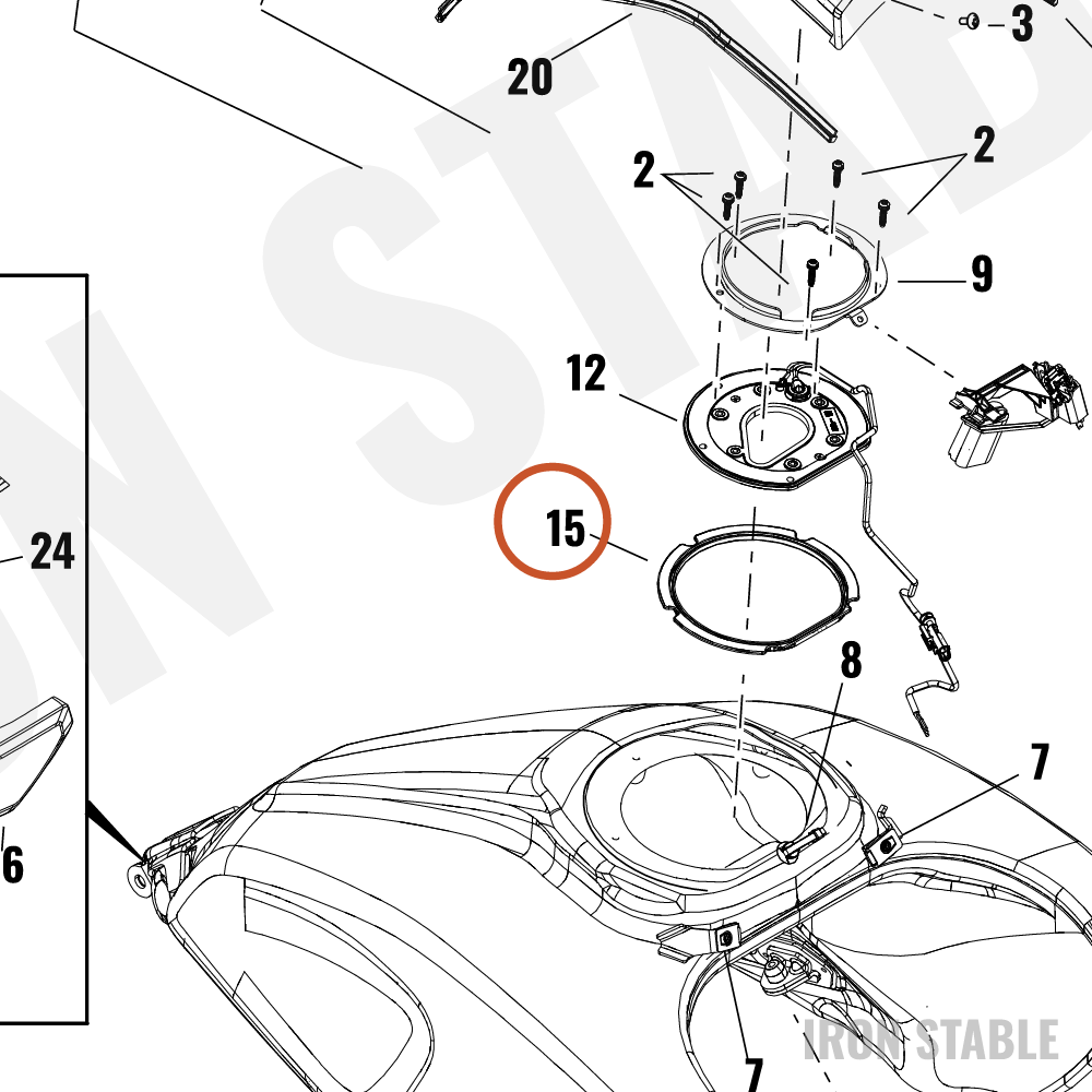 Harley-Davidson Ring, Fuel Cap Retg, Gasket, Top