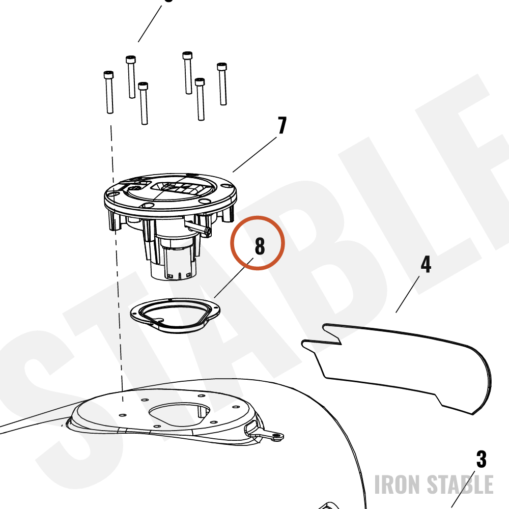 Harley-Davidson Cap, Fuel, Gasket