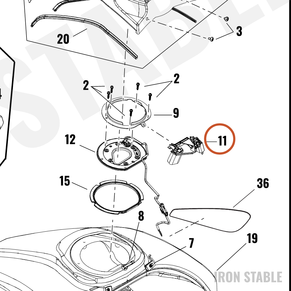 Harley-Davidson Sensor, Fuel Lvl, Tunnel Mt