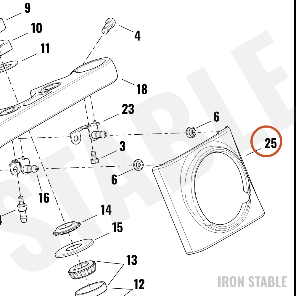 Harley-Davidson Panel, Front, Chrome, Assembly