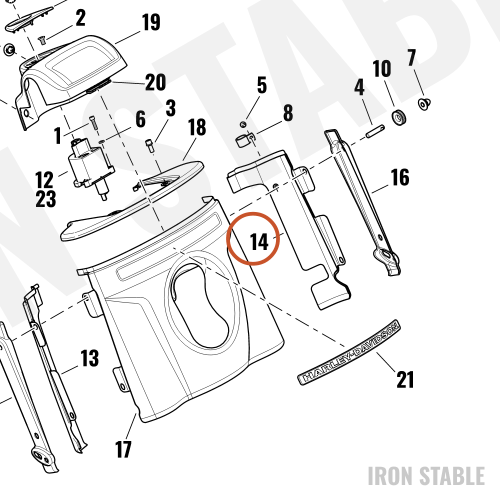 Harley-Davidson Cover, Hdlt, Lh, Rear, Nacelle, Chr