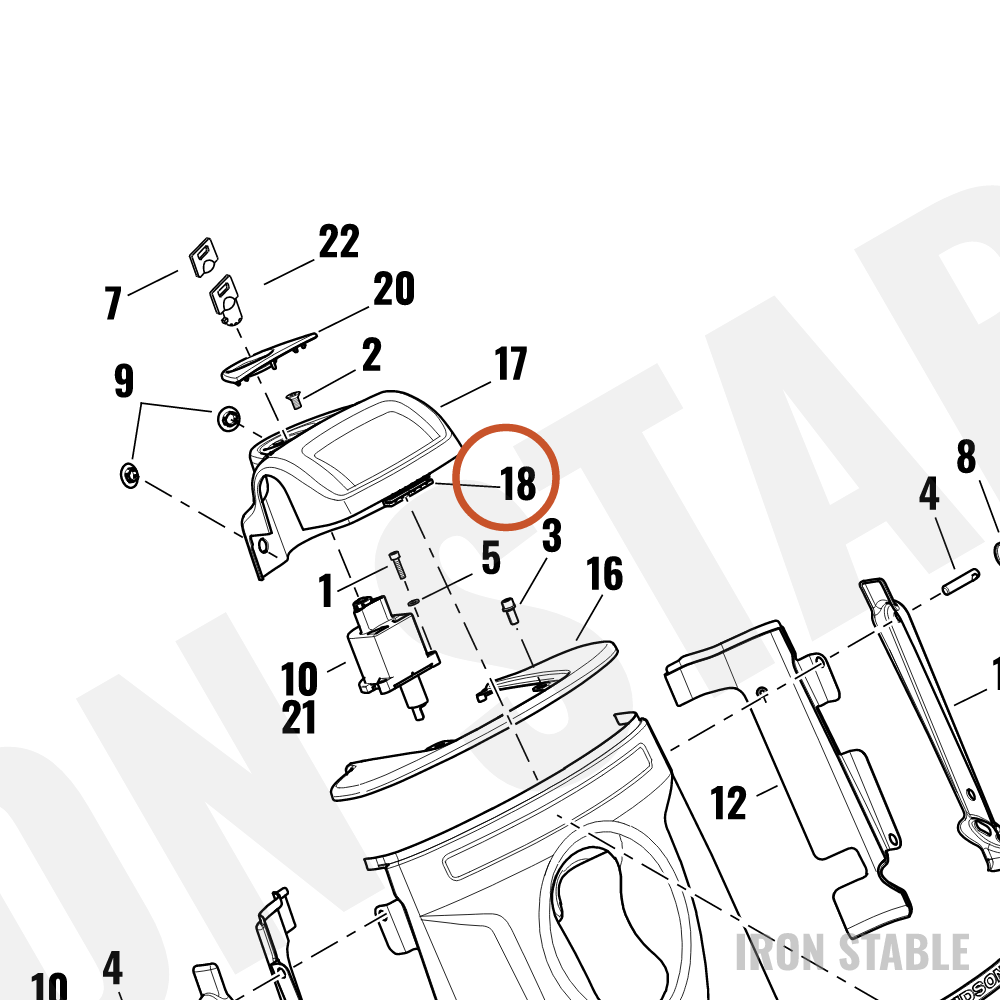 Harley-Davidson Clip, Riser Cover, Nacelle