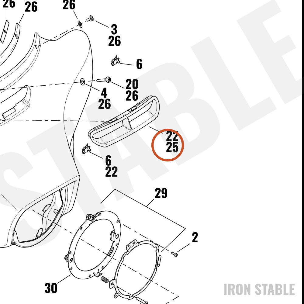 Harley-Davidson Trim-Tape, Frng-Vent, Atmc Red