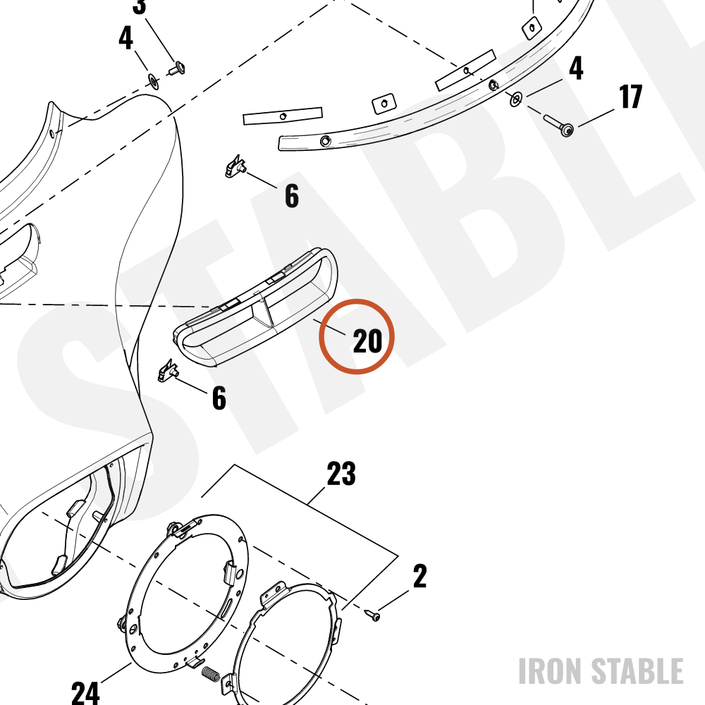 Harley-Davidson Panel, Trim, Air Duct Bzl, W/Tape