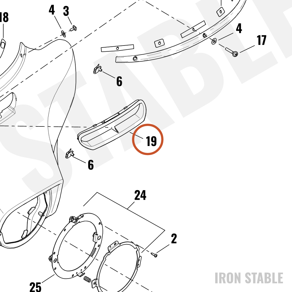 Harley-Davidson Panel, Trim, Air Duct Bezel, W/Ta