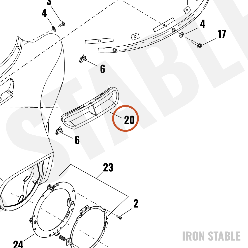 Harley-Davidson Panel, Trim, Air Duct Bzl, W/Tape