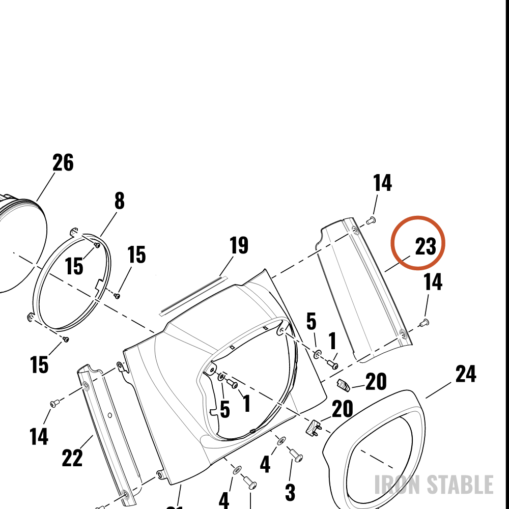 Harley-Davidson Cover, Race Hdlt, Nacelle, Rear, L