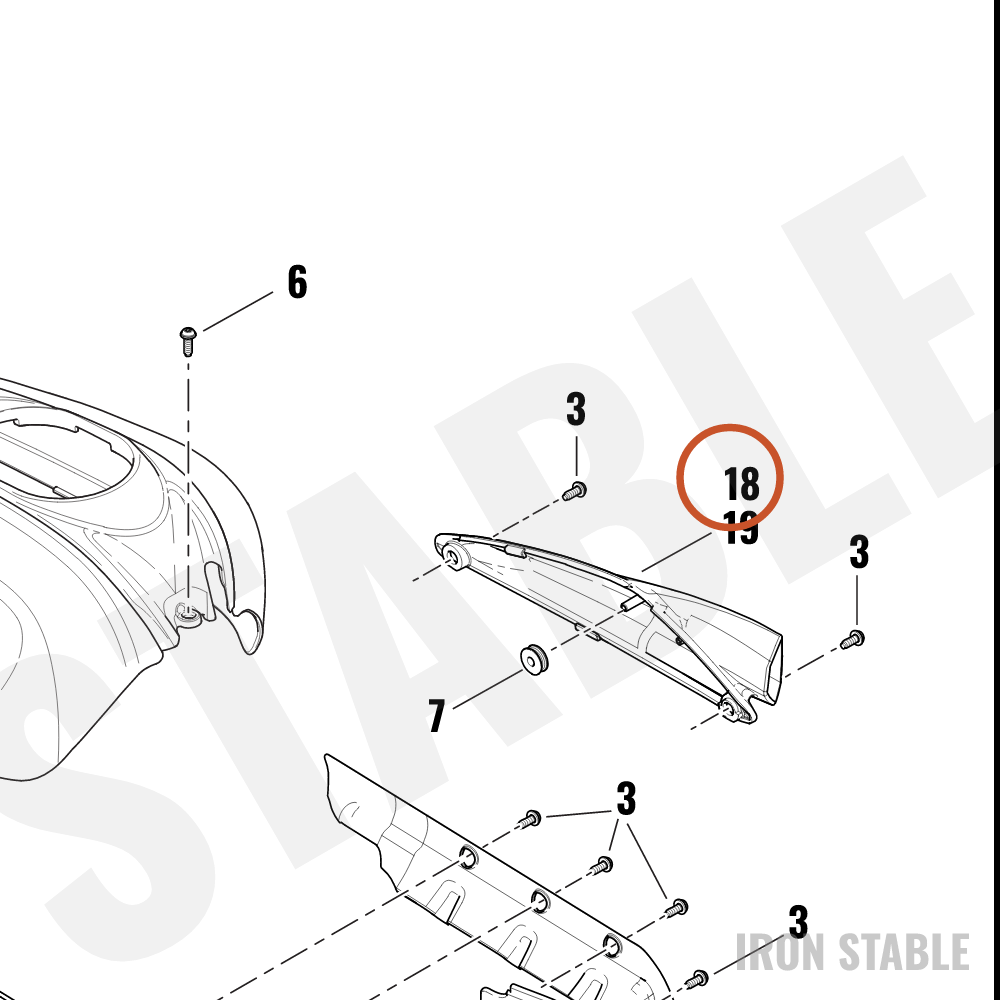 Harley-Davidson Cover, Ev, Frame, Upr, Rh