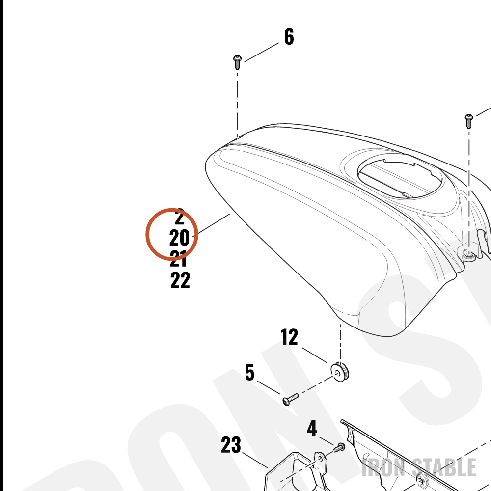 Harley-Davidson Cover, Ev, Top Ctr Panel