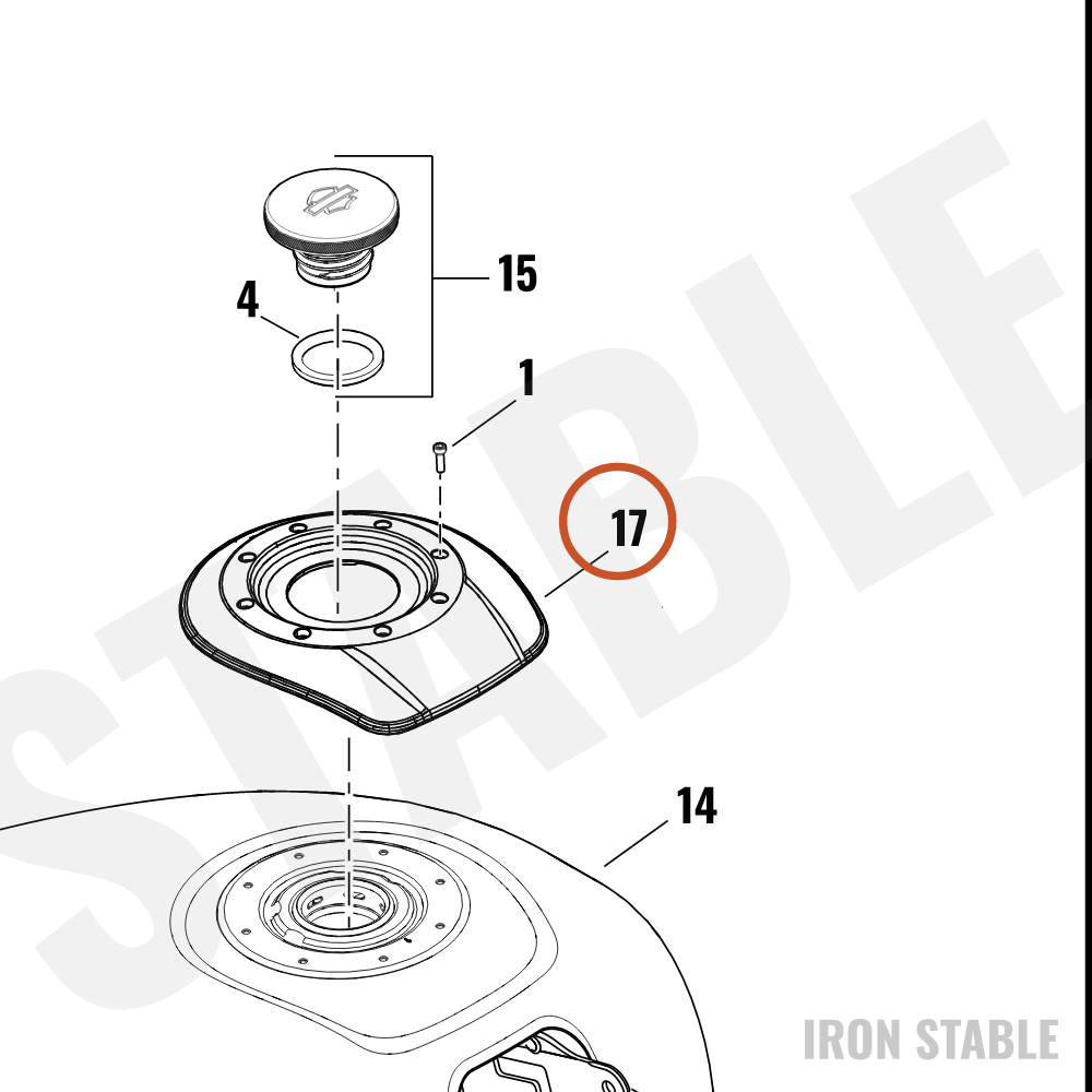 Harley-Davidson Trim, Intk/Ftk Cover, Console